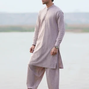beige cut & sew kameez shalwar
