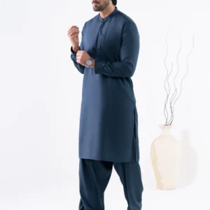dark blue semi formal kameez shalwar