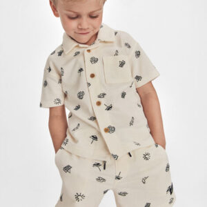 boys beach pocket shorts black/ivory