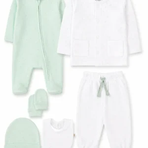 baby gift set mint white 6 piece newborn set