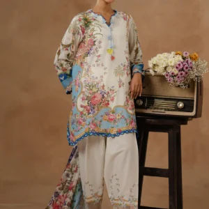 unstitched muzlin lawn 3 piece suit